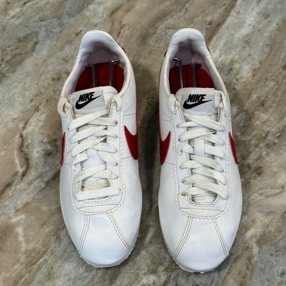 Women’s NIKE Cortez Classic leather red white & blue sneakers- Size 6 - Picture 7 of 11